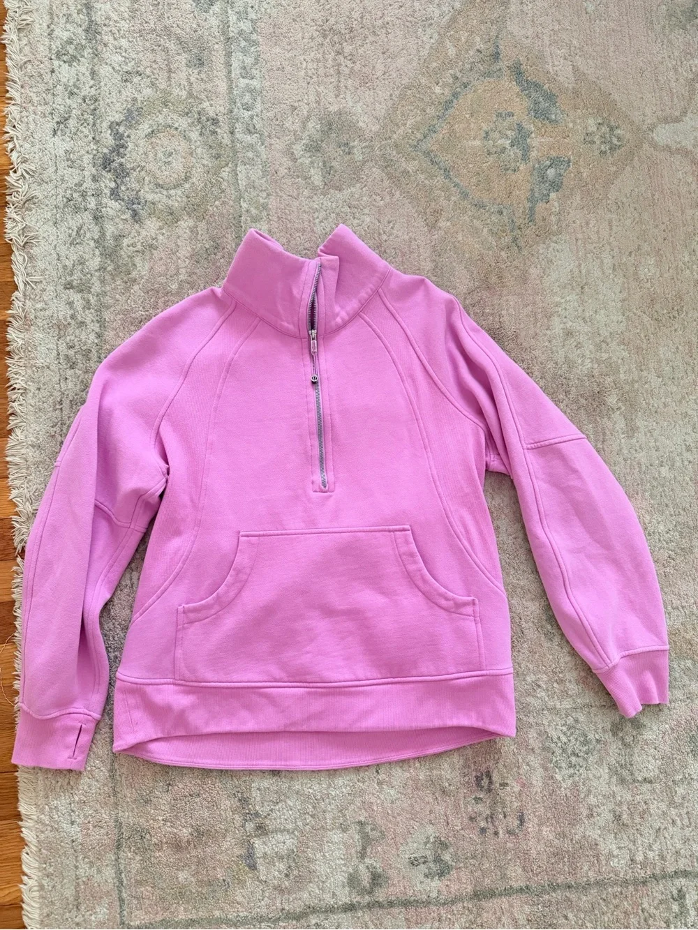 Scuba Oversized Funnel-neck Half Zip Long